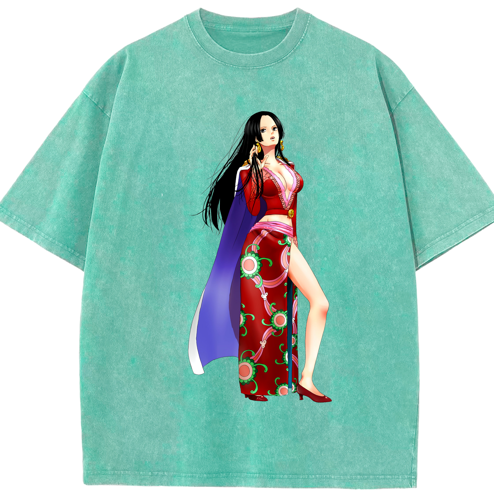 ワンピース ボア・ハンコック ONE PIECE Boa·Hancock 綿100% ヴィンテージ風 半袖Tシャツ（フロントプリント）